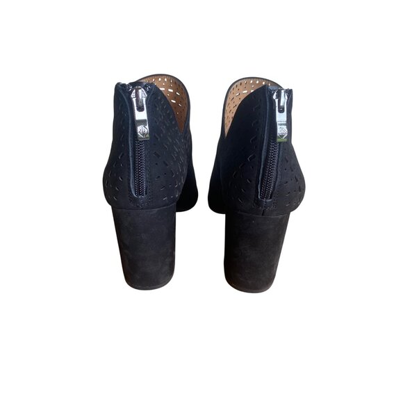 Antonio Melani Cliffer Black Peep Toe Suede Booties 9M New - Picture 12 of 14